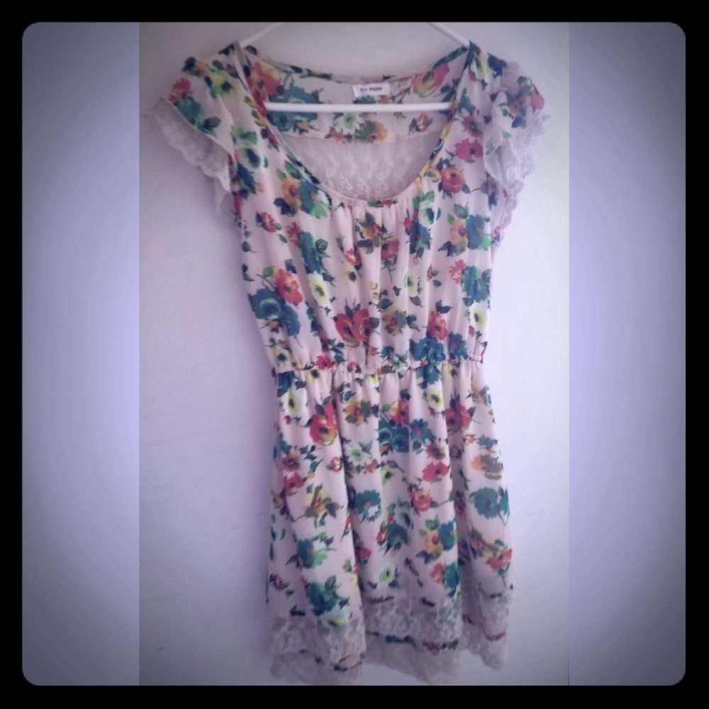 Blu Pepper Floral and Lace Dress